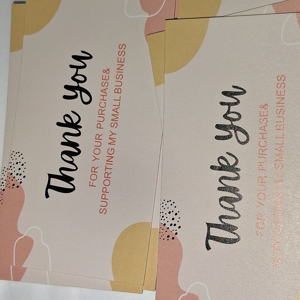 50 Thank You Cards - Pink, Yellow, and
